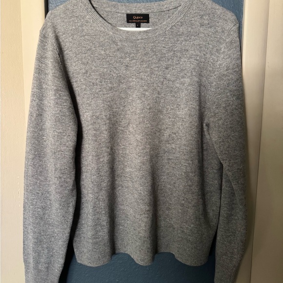 Quince Sweaters - Quince Women's Crewneck Cashmere Sweaters in Light Gray and Brown